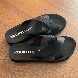 Rocket Dog - Black Crisscross Canvas Strap Sandals - size 41 EU